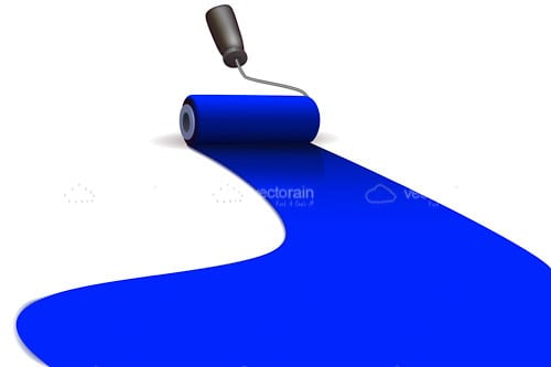 Blue paint roller